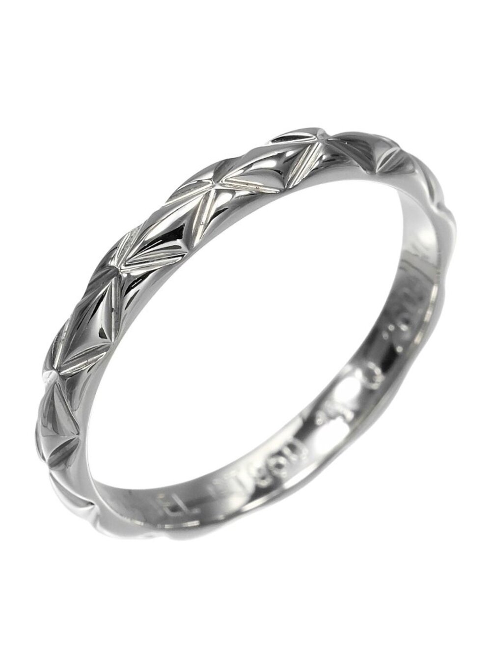 Chanel Quilted Small Platinum Ring